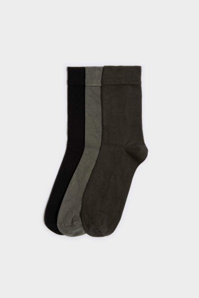 DeFacto Men's Stitch-Free Pack Bamboo Long Socks F5298Axns