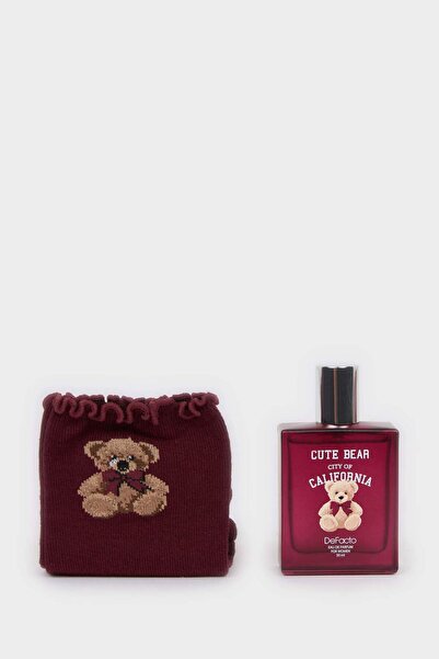 DeFacto Women's Teddy Bear Long Socks Perfume Set H2961Axns