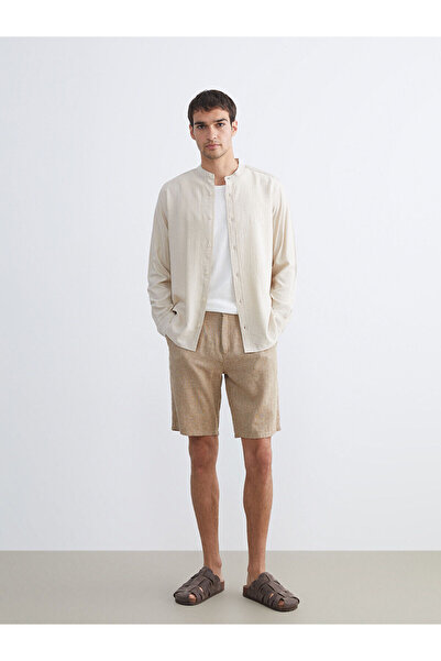 LC Waikiki شورت رجالي من مزيج الكتان ذو قياس قياسي من Özmarka للموسم الجديد