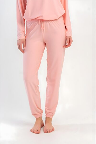 OBJE Women's Pink Marla Elastic Cuffed Pajama Bottoms