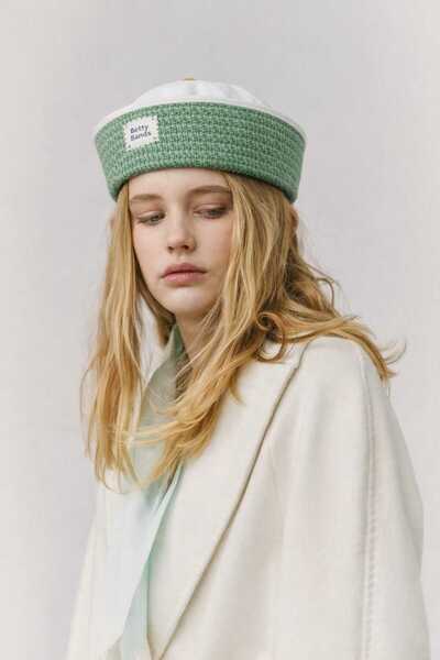 Handmade Betty Bands Kadın Yeşil Denizci Marin Şapka – Retro Sailor Bere Bohe...