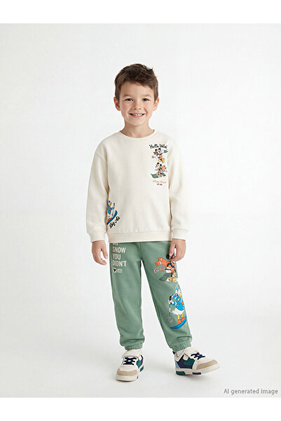 LC Waikiki Two Mt Shop Quality Lcw Kids Beige 3 Thread Raster Printed Standar...