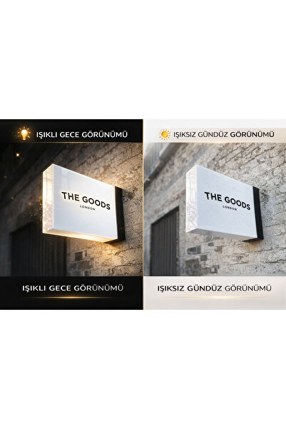 ilerireklam Modern Işklı Duvar Tabelası – – Ofis & Mağaza Giriş Tabelası – Ki...