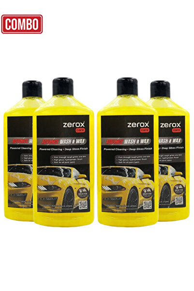 Zerox Combo 4pcs Advance Wash & Wax Z8116 Car Shampoo with Wax Protection for...