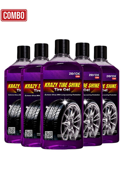 Zerox Combo 5pcs Tire Shine Gel 473ml Z7716 High Gloss Long Lasting Tire Prot...