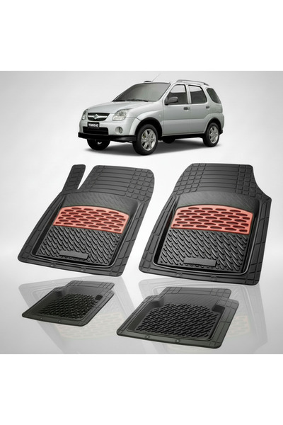 TEAMCAR Πατάκια δαπέδου Suzuki Ignis 2 Συμβατά Hatchback 2000-2008 | Κόκκινα