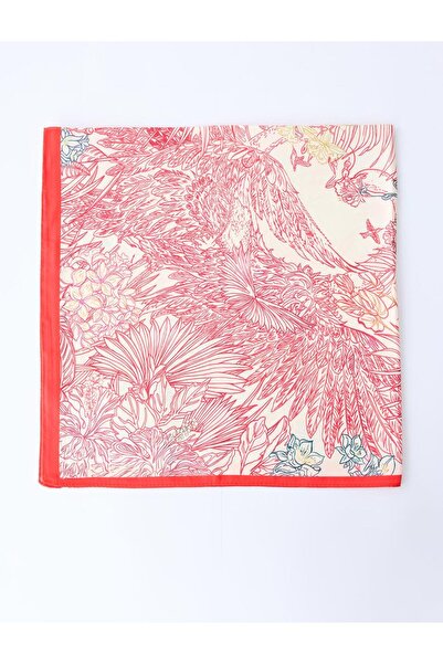 Jimmy Key Mixed Floral Pattern Striped Detail Scarf