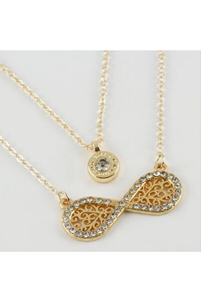 ZERO LAND قلادة STOROZAL الجديدة بتصميم إنفينيتي (75252) مزدوجة - صفراء