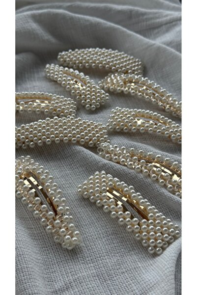 YOYYO Set de 2 accesorii de păr cu perle, model Pearl, cu închidere tip capsă...