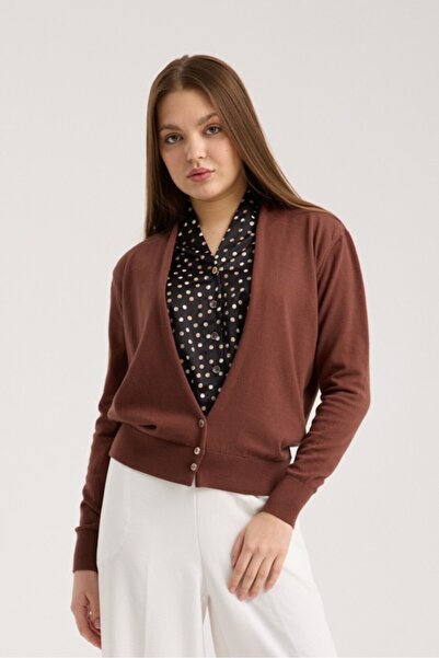 Moda Days Jachetă din tricotaj cu detalii din șifon