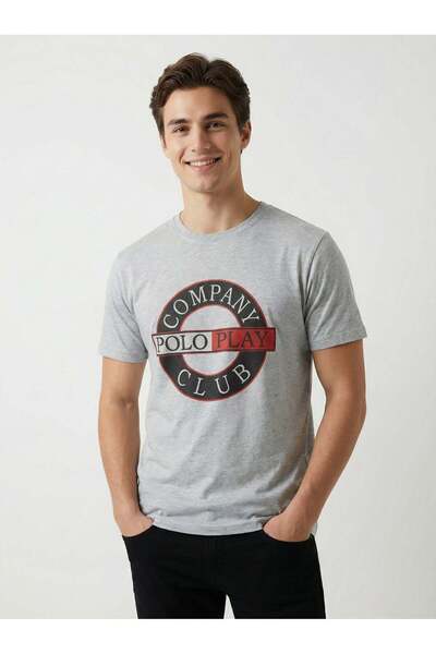 poloplay Mens Graphic T-shirt -GREY