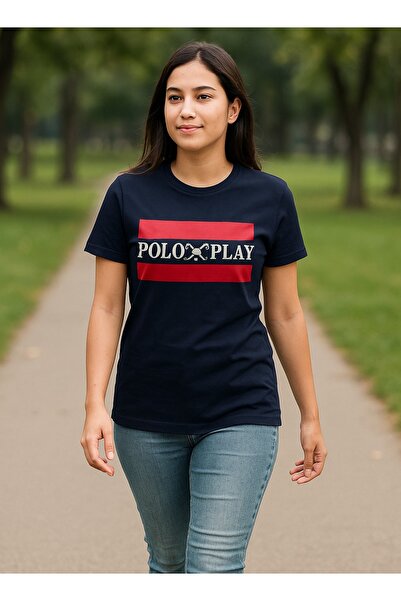 poloplay Ladies Graphic T-shirt -NAVY