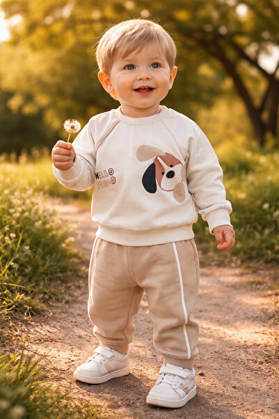 Atlas Baby House طقم مكون من قطعتين للأطفال الأولاد بطبعة كلب لطيف من 2 آي تو...