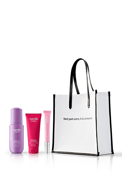 Aurelia Genève The Glow Routine Set with Mood Tote - Temizleme Köpüğü, Peelin...