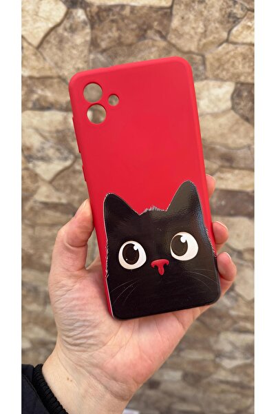 Vip Case Samsung Galaxy A04 Compatible Cute Black Cat Patterned Silicone Shoc...