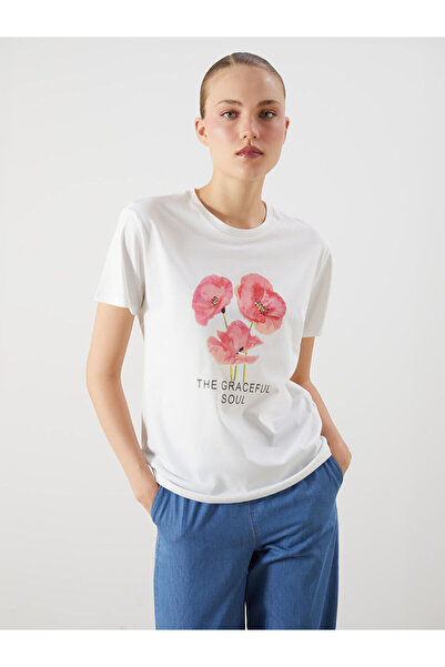 LC Waikiki Νέα σεζόν Crew Neck Floral printed γυναικείο Tisort - S5IL97Z8