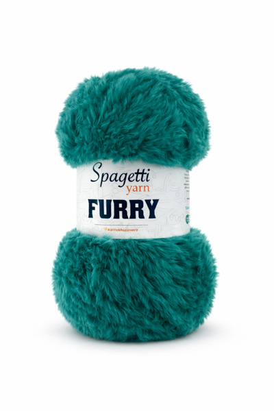 Spagettiyarn Furry Petrol Green Velvet Hand Knitting Yarn