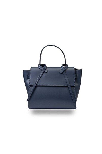 TORO NERO Women's bag made of genuine navy leather Erika