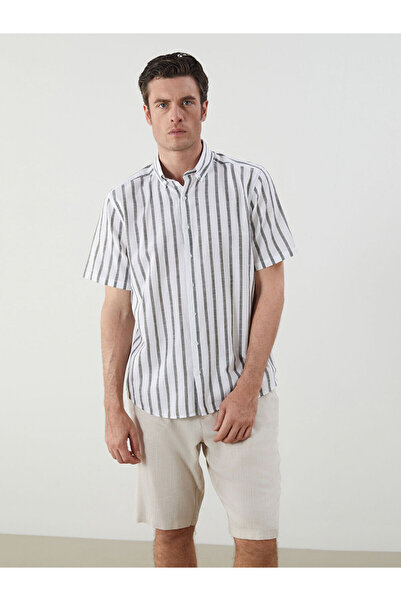 LC Waikiki Peak New Season Regular Fit Short Sleeve 100% Linen Men's Shirt