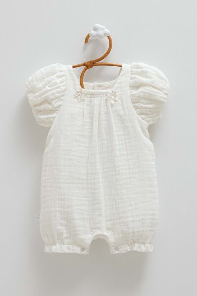 Caramell Smile Flower Short Sleeve Barbatöz Ecru