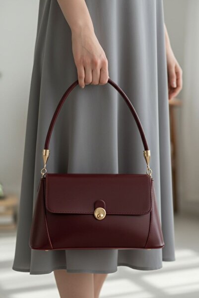 GIG حقيبة يد وكتف نسائية بتصميم ريترو مع قفل وحزام دائري