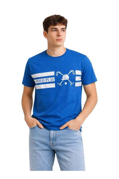 poloplay Mens Graphic T-shirt -BLUE