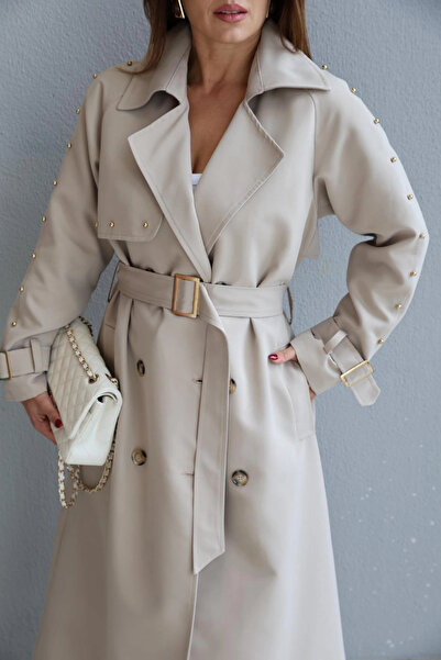 Purple by Banu BEJ Trok Detay Kruvaze Yaka Trençkot