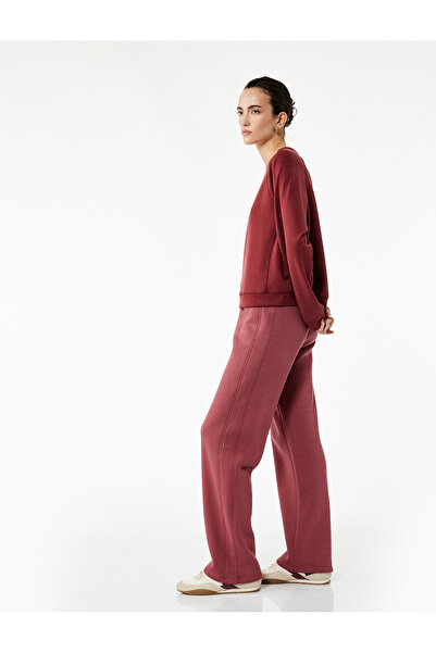 Koton Three-Thread Waist Lace-Up Wide-Leg Sweatpants