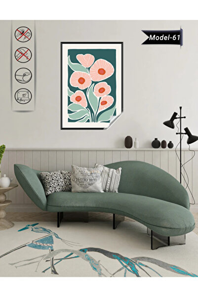 Akıllı Kağıt Statik Tutunma Özellikli Tablo - Poster Çiçek (Model- 61)