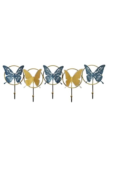 OEM Metal Coat Rack Deco Art, Butterflies, 60 x 21 cm, Multicolor