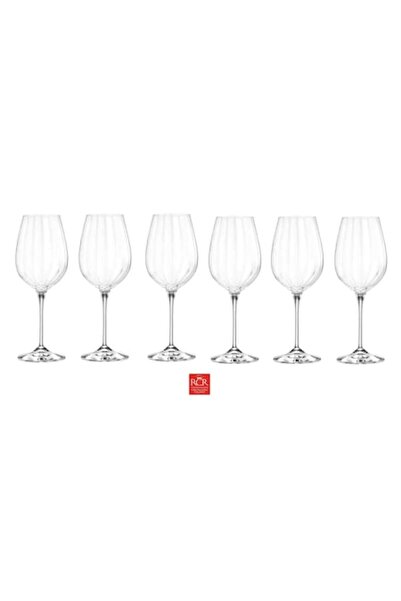 RCR Crystal Set of 6 White Wine Glasses with Stem OPTIQ, 450 ml, RCR