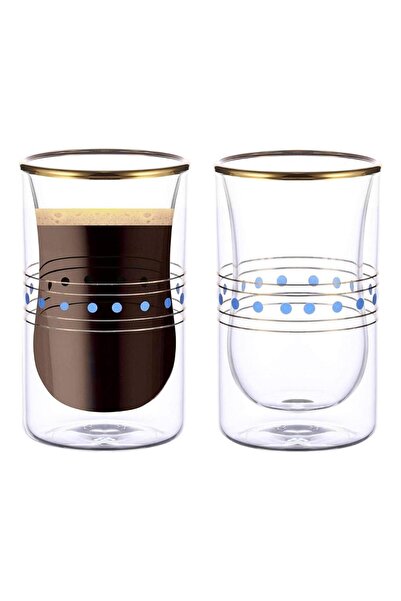 Blackstone Double Wall Estikana Glass Tumbler Set of 2 100ml suitable for Cof...