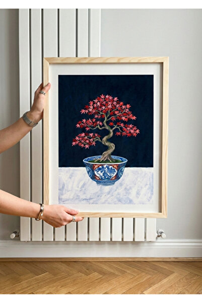 artera casa Zen Akçaağaç Bonsai Tablo- Çerçeveli Dekoratif Duvar Tablo (Moder...