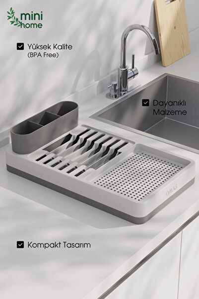 MiniHome Bulaşıklık Tezgah Üstü Kurutmalık Tabaklık Bulaşık Sepeti Bulaşık Ku...
