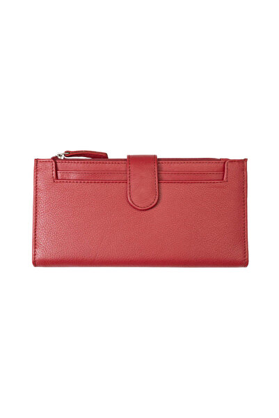 TORO NERO Women's wallet made of genuine leather, red Cory, Rfid protection