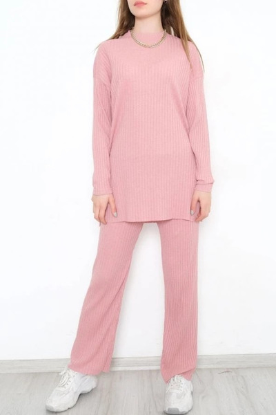 Maxi modena طقم ملابس منزلية مريح من قماش الإنترلوك المضلع