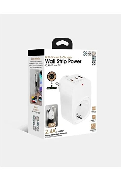 Kanonik Education Single High Voltage Protected Wall Socket 2X Type-C 1X USB ...