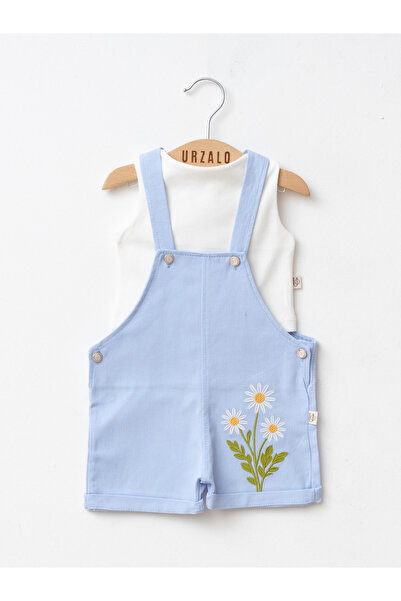 Jammybaby Adelya Daisy Embroidered Gabardine Denim Salopet Jumpsuit 100% Cott...