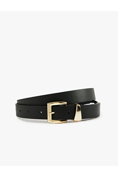 Koton Faux Leather Belt with Metal Buckle