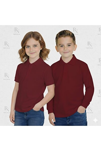 NACAR STYLİSH %100 Pamuklu Unisex Çocuk Polo Yaka Kısa Kollu Penye