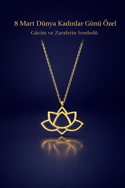 KAR DİAMOND 8 Mart Kadınlar Günü Hediyesi 925 Ayar Gümüş Altın Kaplama Lotus ...