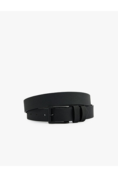 Koton Faux Leather Belt with Rectangular Buckle