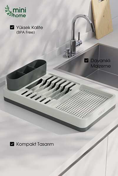 MiniHome Bulaşıklık Tezgah Üstü Kurutmalık Tabaklık Bulaşık Sepeti Bulaşık Ku...