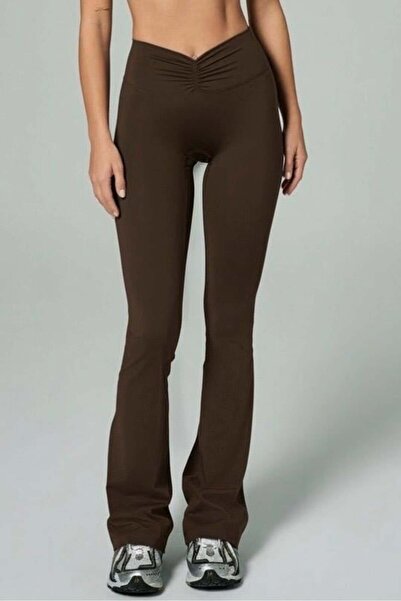 Mine Tan Butik λεπτομέρεια με σούρες Γυναικείο καλσόν - Καφέ