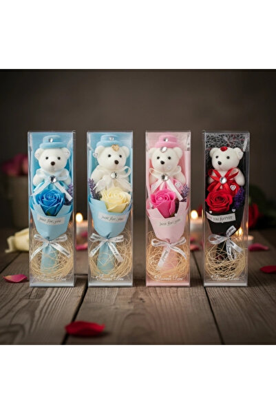 Kanonik Education باقة ورد مع دمية دب في صندوق شفاف