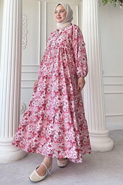 InStyle Narcissus Flower Pink Mango Dress
