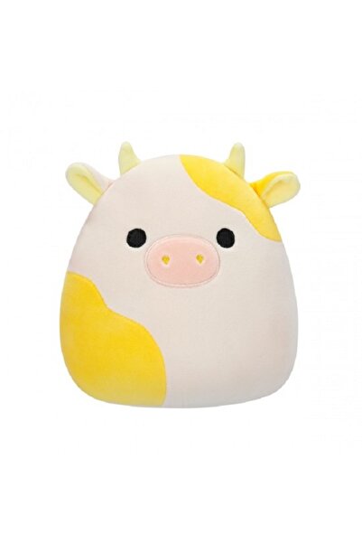 SQUISHMALLOW Jucarie de plus 19 cm, Bodie vacuta alba cu pete galbene,...