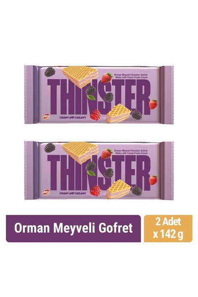 Thinster Orman Meyveli Kremalı Büyük Boy Gofret 142 gr x 2 adet