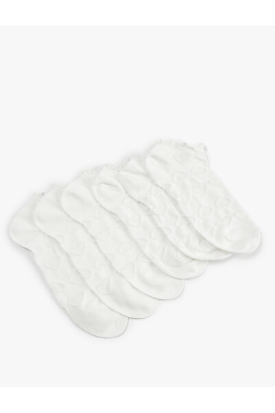 Koton Heart Textured Cotton Ruffled Multi-Colored 5-Piece Booties Socks Set