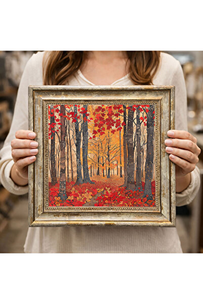 woodsia Tablou decorativ pătrat înrămat DC0030
